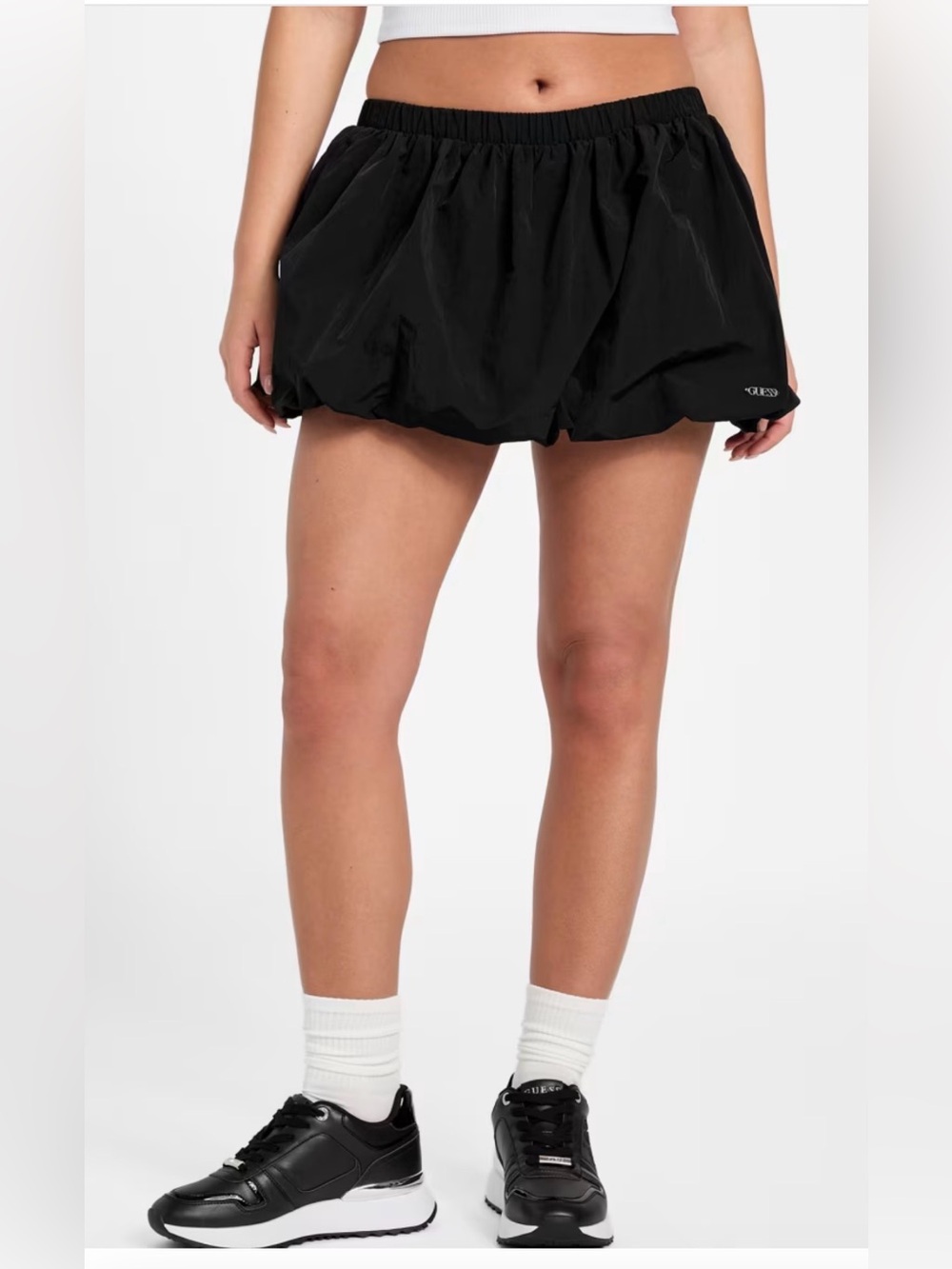 New Guess Marciano Lift Off Genuine Lamb Ruffle Leather Skirt L
